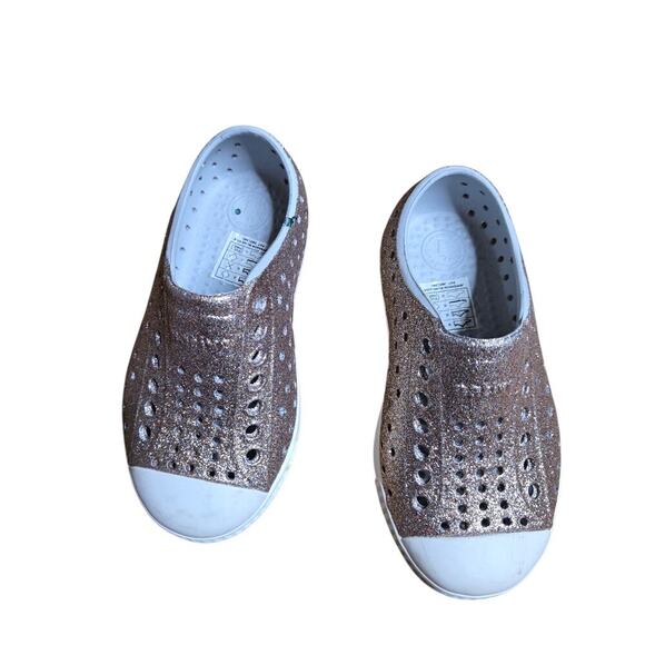 Native Other - Native Jefferson Pink Glitter Slip-On Shoes Size: 8